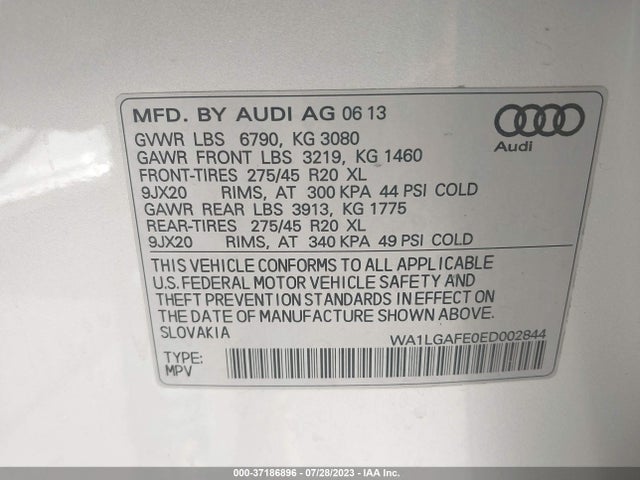 WA1LGAFE0ED002844 Audi Q7 3.0t Premium Plus
