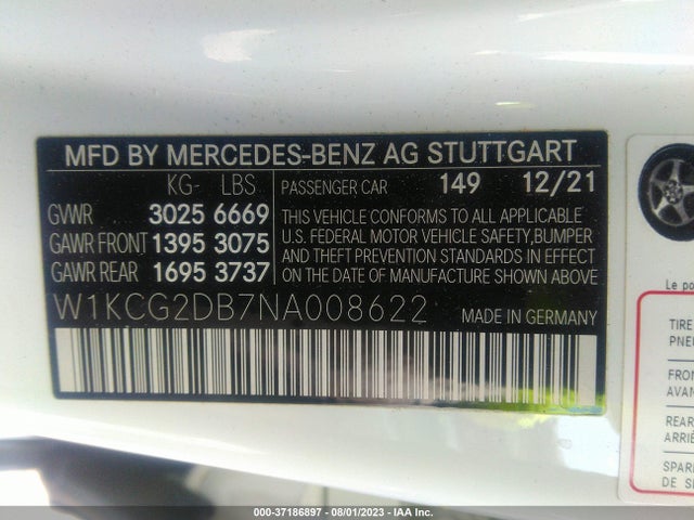 W1KCG2DB7NA008622 Mercedes-Benz Eqs Eqs 450+