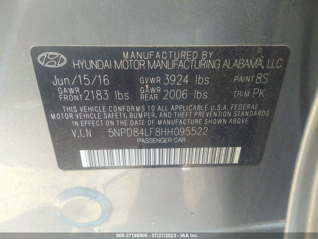 Hyundai ELANTRA SE 2017 5NPD84LF8HH095522 Image 16