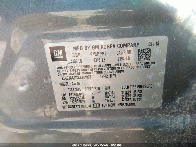 KL4CJGSMXKB744807 Buick Encore Awd Essence