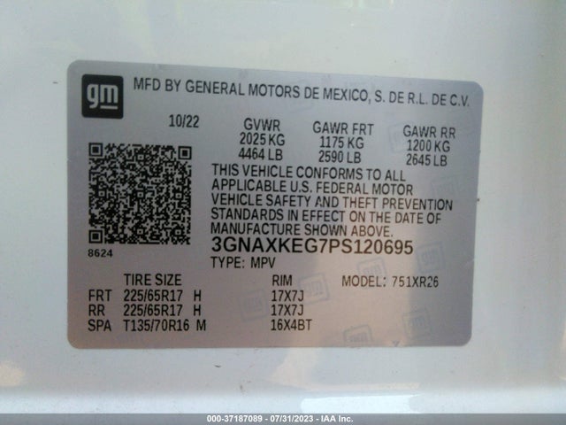 Chevrolet EQUINOX LT 2023 3GNAXKEG7PS120695 Image 9