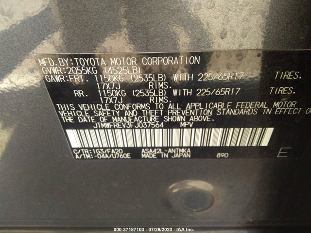 Toyota Rav4 Xle 2015 JTMWFREV3FJ037564 Image 15
