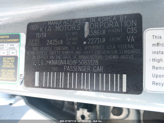 KIA Optima Hybrid Ex 2015 KNAGN4AD8F5083128 Image 9