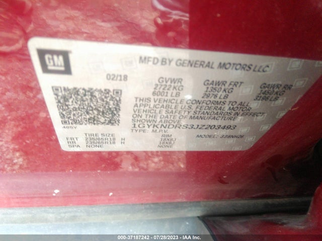 1GYKNDRS3JZ203493 Cadillac XT5 LUXURY