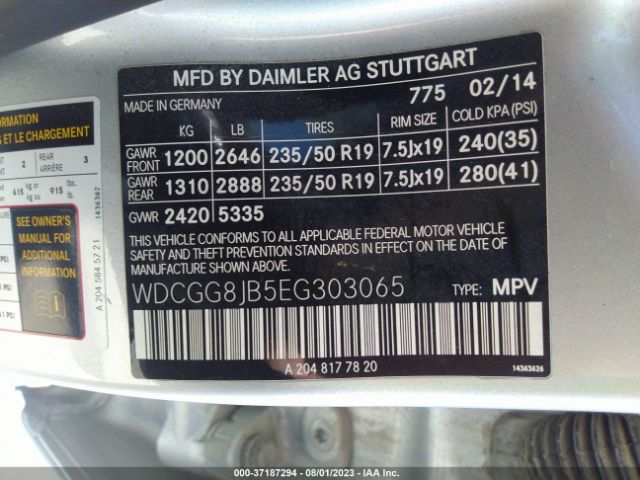 WDCGG8JB5EG303065 Mercedes-Benz Glk-class Glk 350