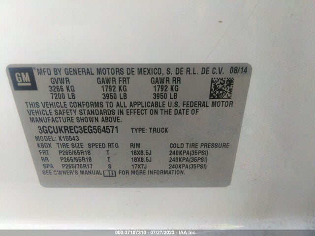 Chevrolet Silverado 1500 1lt 2014 3GCUKREC3EG564571 Image 9