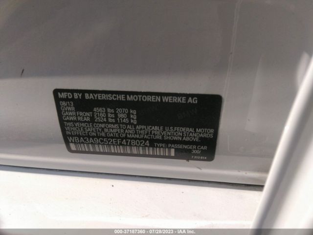 WBA3A9C52EF478024 BMW 3 Series 335i