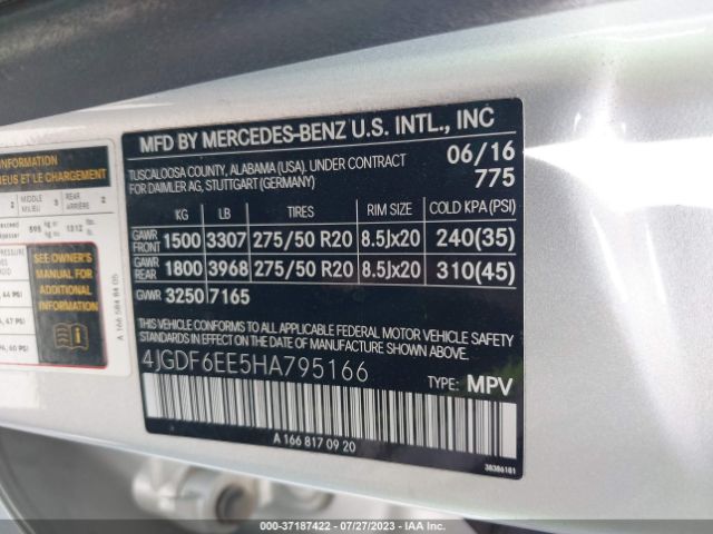 4JGDF6EE5HA795166 Mercedes-Benz Gls Gls 450