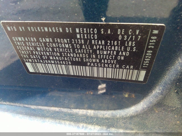 3VW2B7AJ6HM354629 Volkswagen Jetta 1.4t S