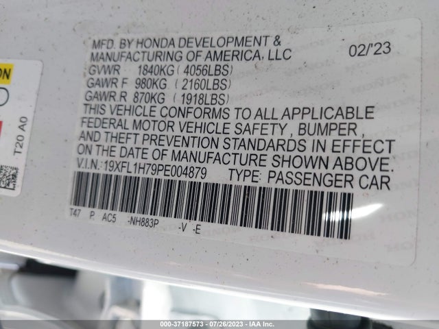 Honda Civic Hatchback Ex-l 2023 19XFL1H79PE004879 Image 9