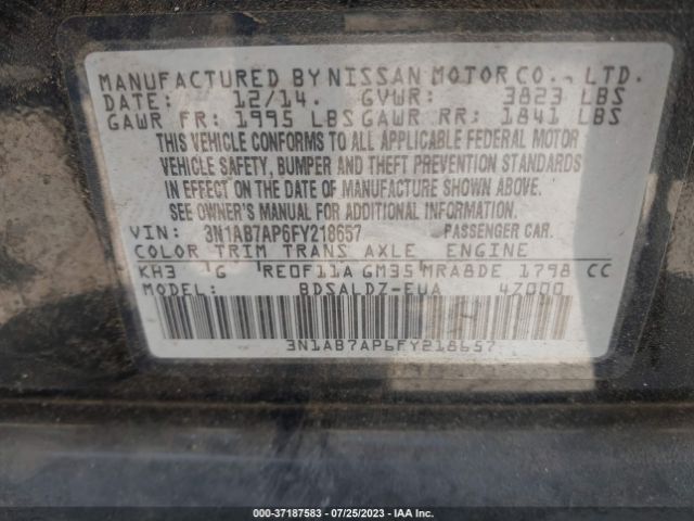 3N1AB7AP6FY218657 Nissan Sentra Sr/sl/s/sv/fe+ S