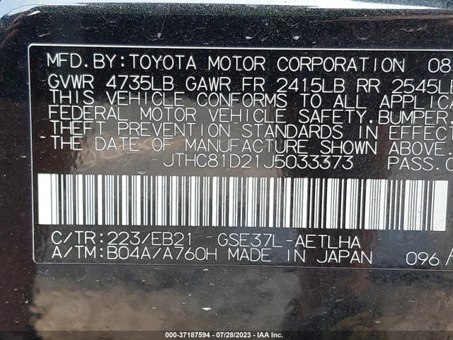 JTHC81D21J5033373 Lexus Is Is 300