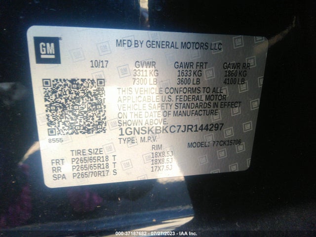 Chevrolet Tahoe Lt 2018 1GNSKBKC7JR144297 Image 16