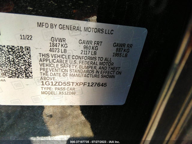 Chevrolet MALIBU LT 2023 1G1ZD5STXPF127645 Image 9