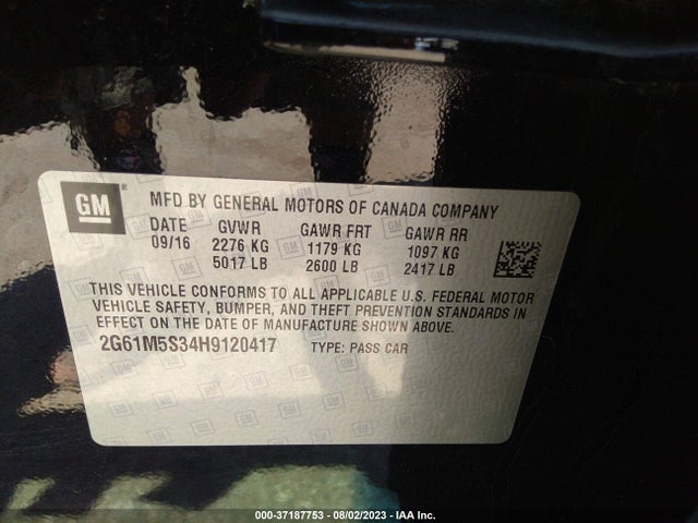 2G61M5S34H9120417 Cadillac XTS LUXURY