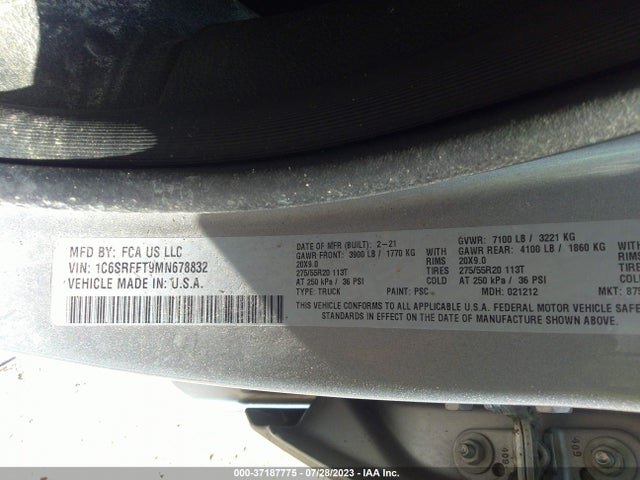 1C6SRFFT9MN678832 RAM 1500 Big Horn