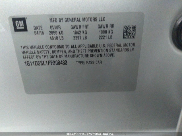 Chevrolet MALIBU LT 2015 1G11D5SL1FF308483 Image 15