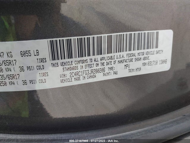 Chrysler Pacifica Touring Plus 2018 2C4RC1FG3JR280206 Image 9