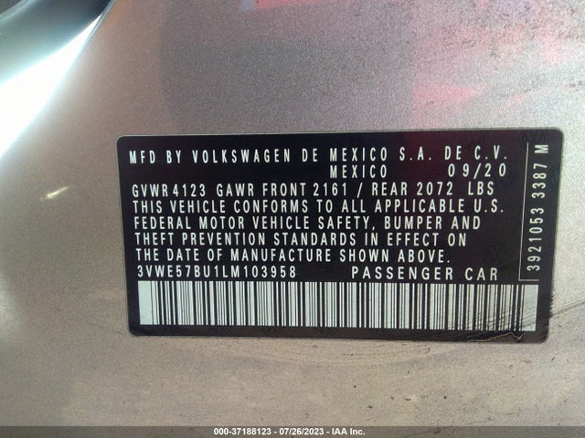 3VWE57BU1LM103958 Volkswagen JETTA SEL