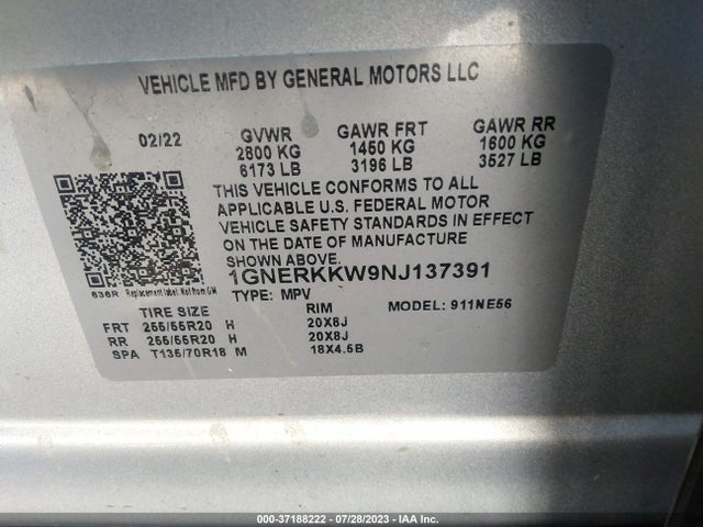 Chevrolet Traverse Premier 2022 1GNERKKW9NJ137391 Image 9