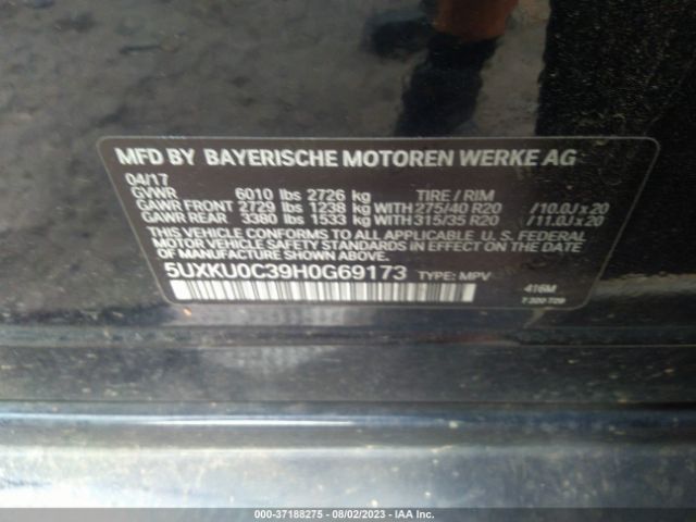 5UXKU0C39H0G69173 BMW X6 Sdrive35i