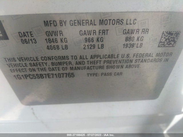 Chevrolet Cruze 1lt 2014 1G1PC5SB7E7107765 Image 9