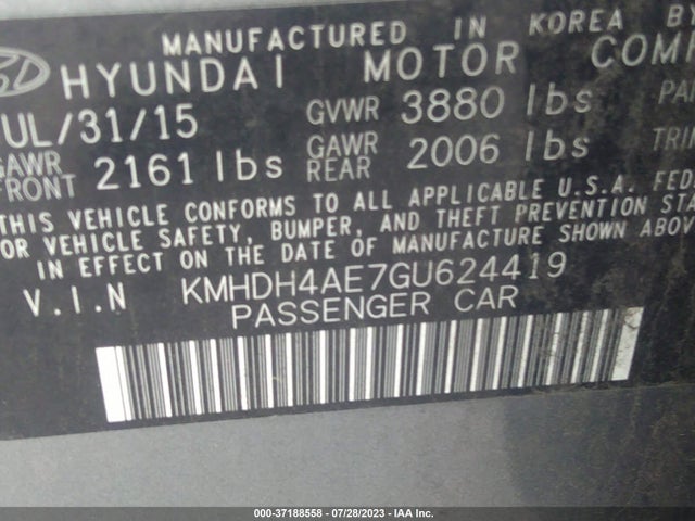 Hyundai ELANTRA SE 2016 KMHDH4AE7GU624419 Image 15
