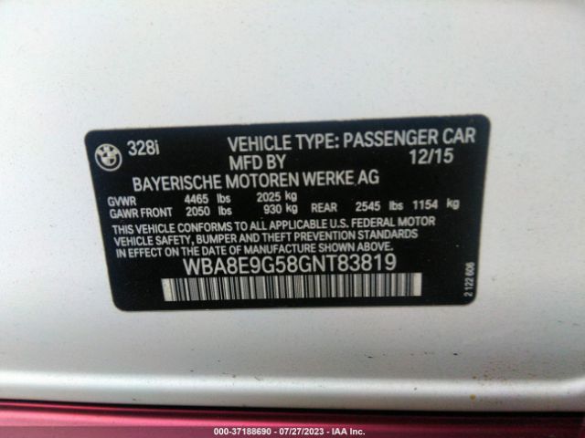 WBA8E9G58GNT83819 BMW 3 Series 328i