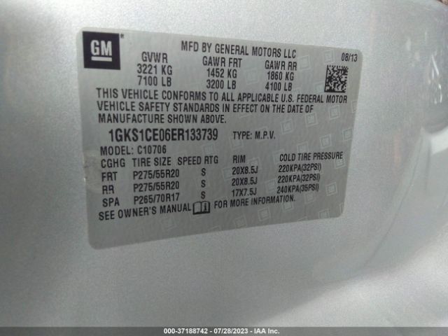 1GKS1CE06ER133739 GMC YUKON SLT