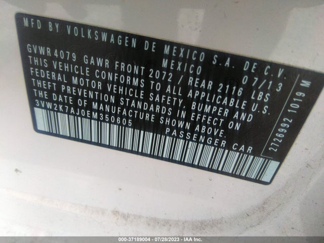 3VW2K7AJ0EM350605 Volkswagen Jetta Sedan S