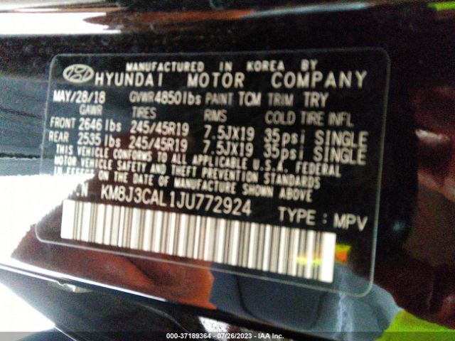 KM8J3CAL1JU772924 Hyundai Tucson Sport