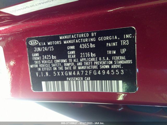 5XXGM4A72FG494553 KIA Optima Lx