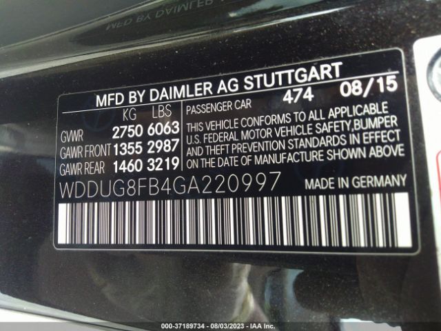 WDDUG8FB4GA220997 Mercedes-Benz S-class S 550