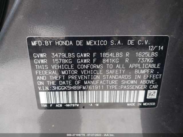 3HGGK5H89FM761911 Honda Fit Ex/ex-l