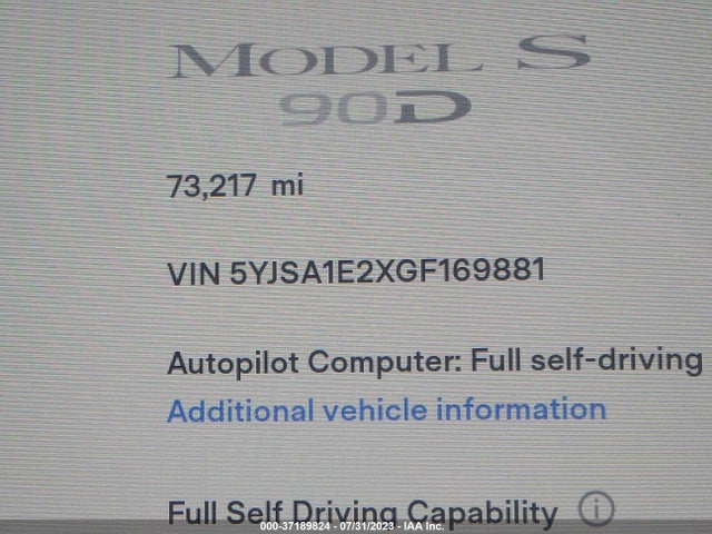 Tesla Model S 90d/70d/75d/60d/85d 2016 5YJSA1E2XGF169881 Image 6