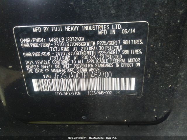 JF2SJADC7FH462700 Subaru Forester 2.5i Premium