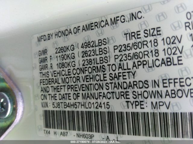 5J8TB4H57HL012415 Acura Rdx W