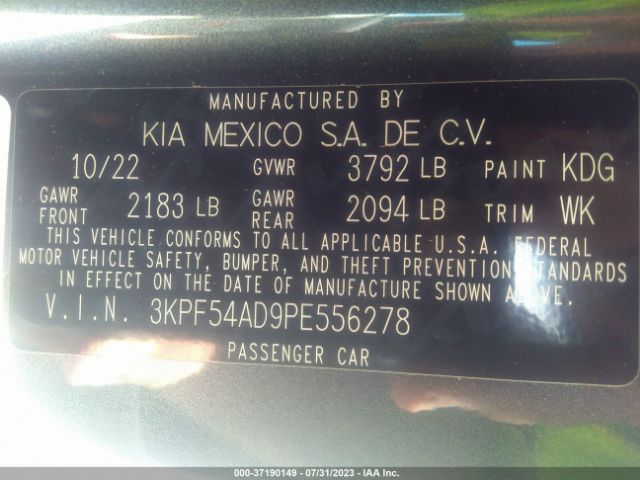 3KPF54AD9PE556278 KIA Forte Gt-line