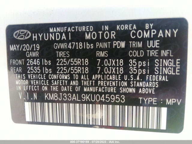 Hyundai Tucson Ultimate 2019 KM8J33AL9KU045953 Image 9