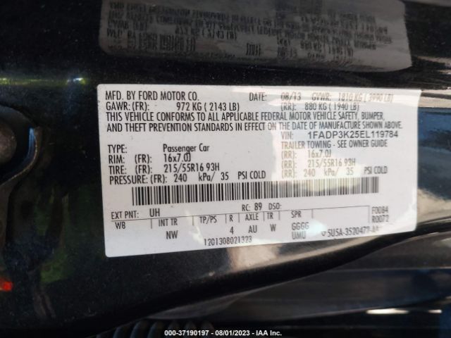 1FADP3K25EL119784 Ford FOCUS SE