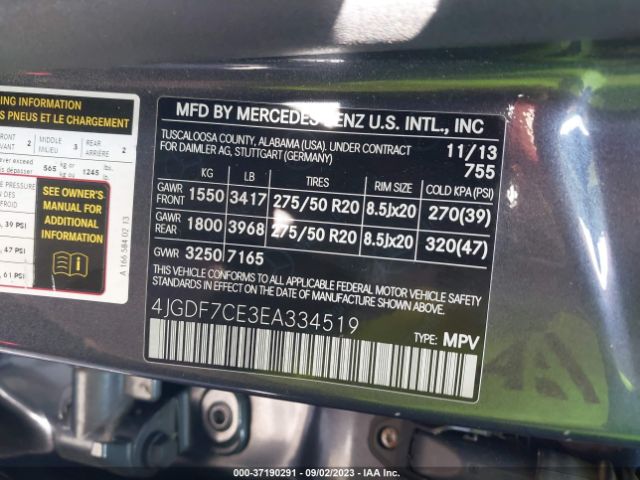 4JGDF7CE3EA334519 Mercedes-Benz Gl-class Gl 450