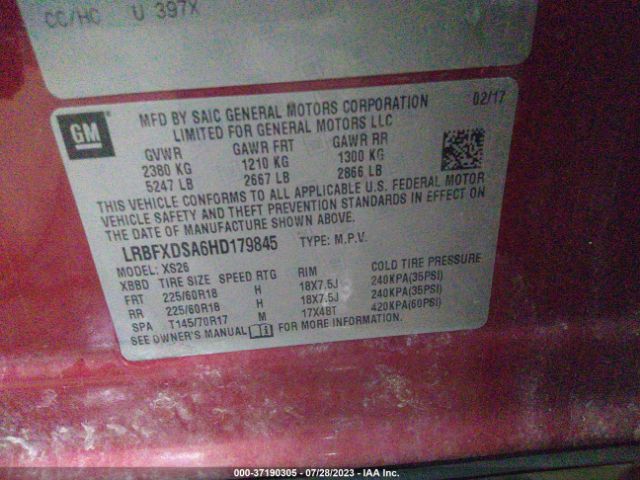 LRBFXDSA6HD179845 Buick Envision Essence