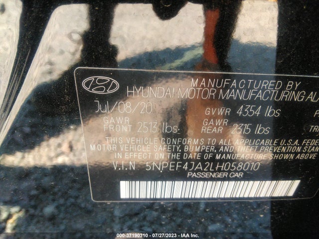 Hyundai SONATA SEL 2020 5NPEF4JA2LH058010 Image 9