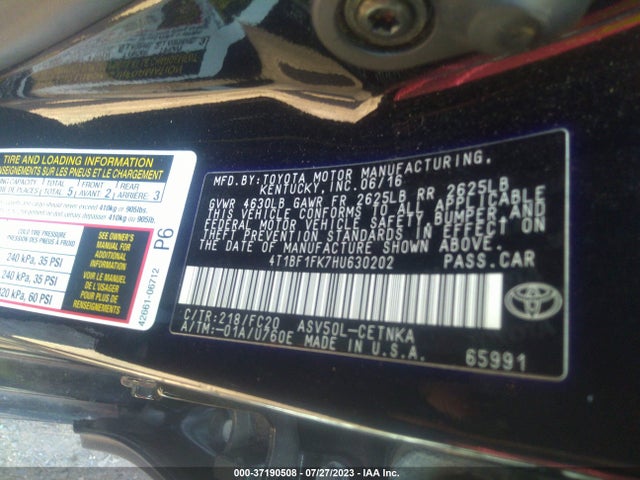 Toyota CAMRY LE 2017 4T1BF1FK7HU630202 Image 9
