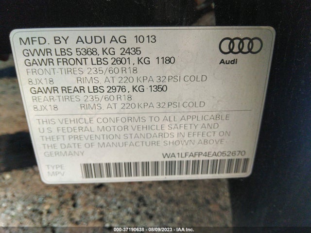 WA1LFAFP4EA052670 Audi Q5 Premium Plus