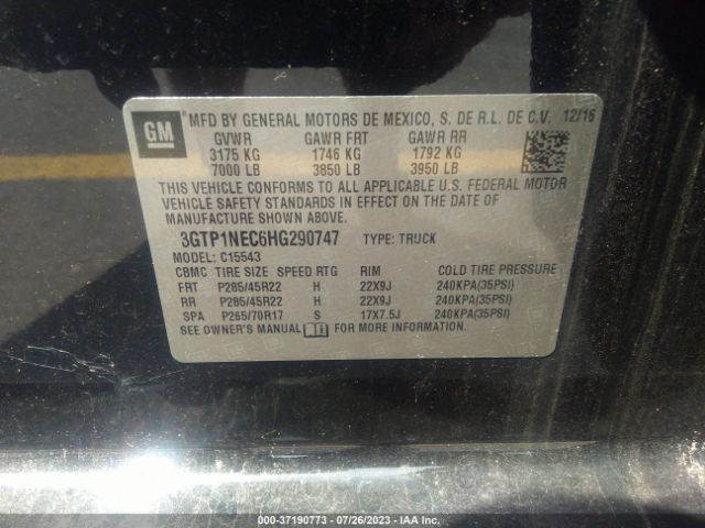 3GTP1NEC6HG290747 GMC Sierra 1500 Slt