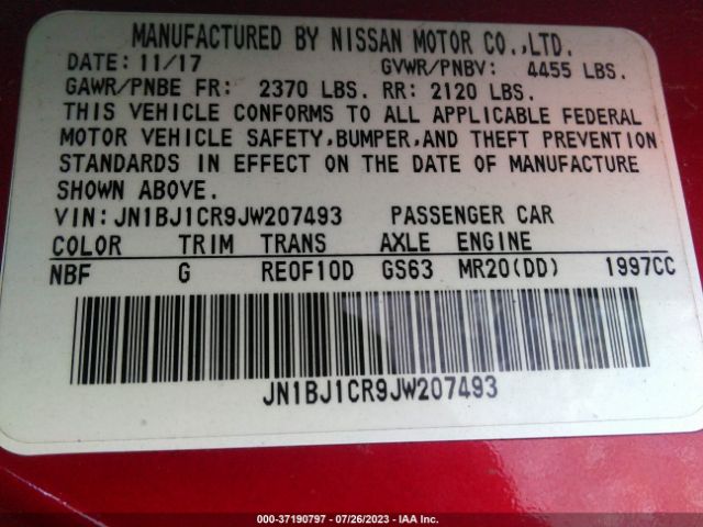 JN1BJ1CR9JW207493 Nissan Rogue Sport S