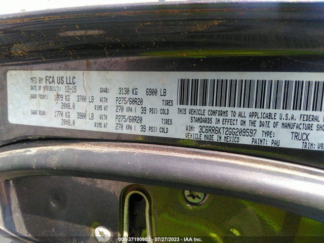3C6RR6KT2GG209597 RAM 1500 Express