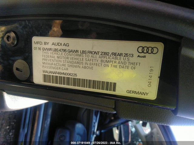 WAUANAF46HN006225 Audi A4 PREMIUM