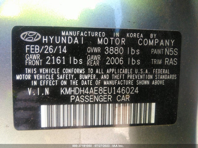 Hyundai ELANTRA SE 2014 KMHDH4AE8EU146024 Image 9